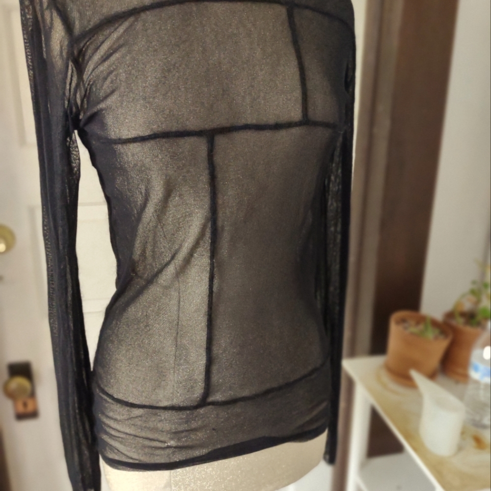 John Paul Gautier sheer black turtleneck